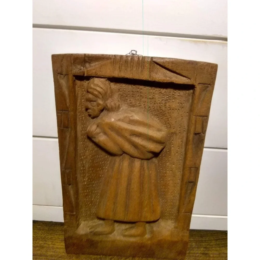 Boho hand carved solid wood wall hangings